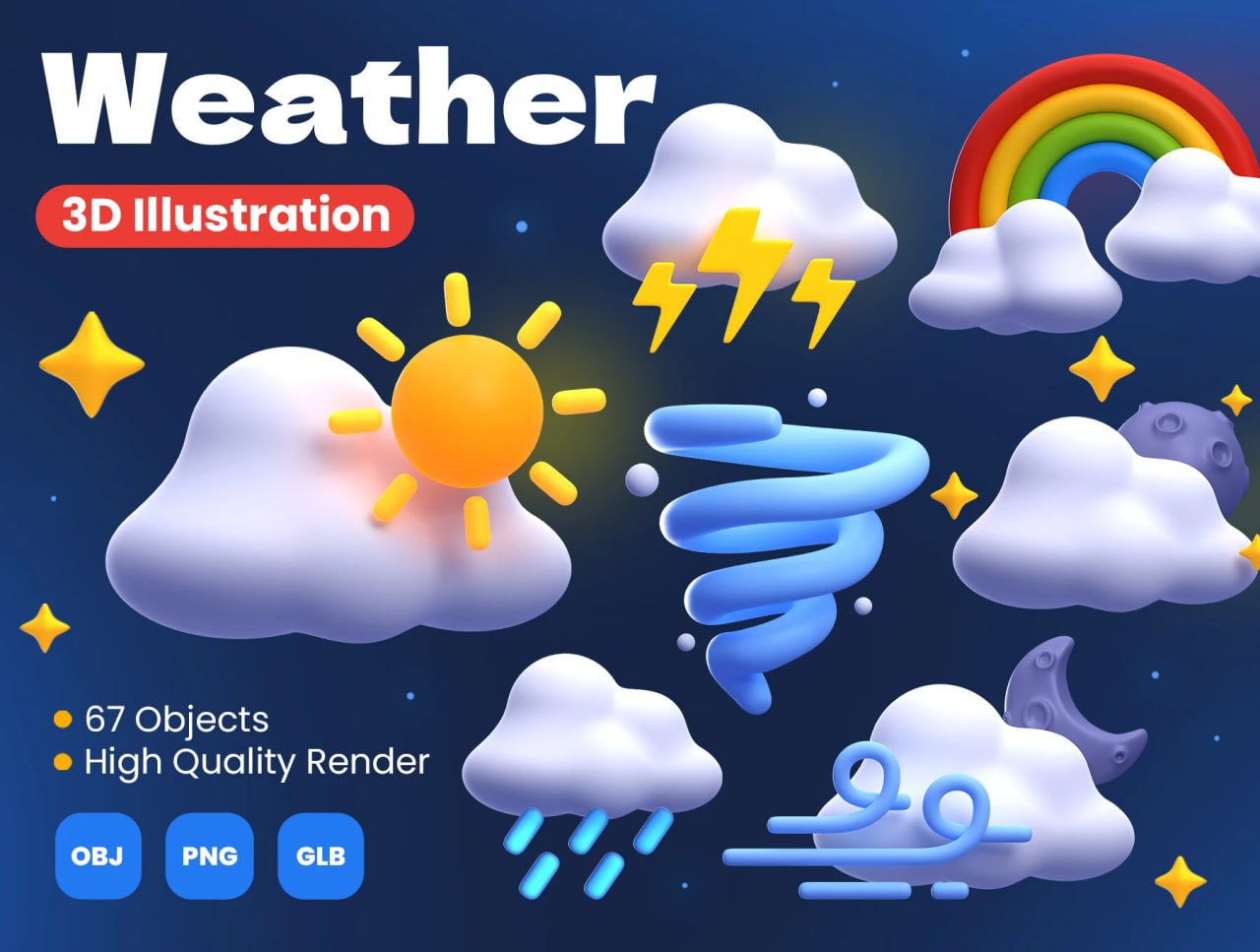 3д погода. Погода 3д. Weather illustration.